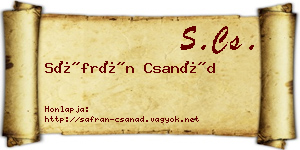 Sáfrán Csanád névjegykártya