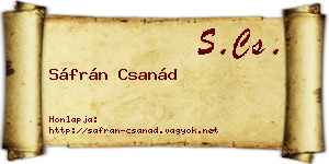 Sáfrán Csanád névjegykártya